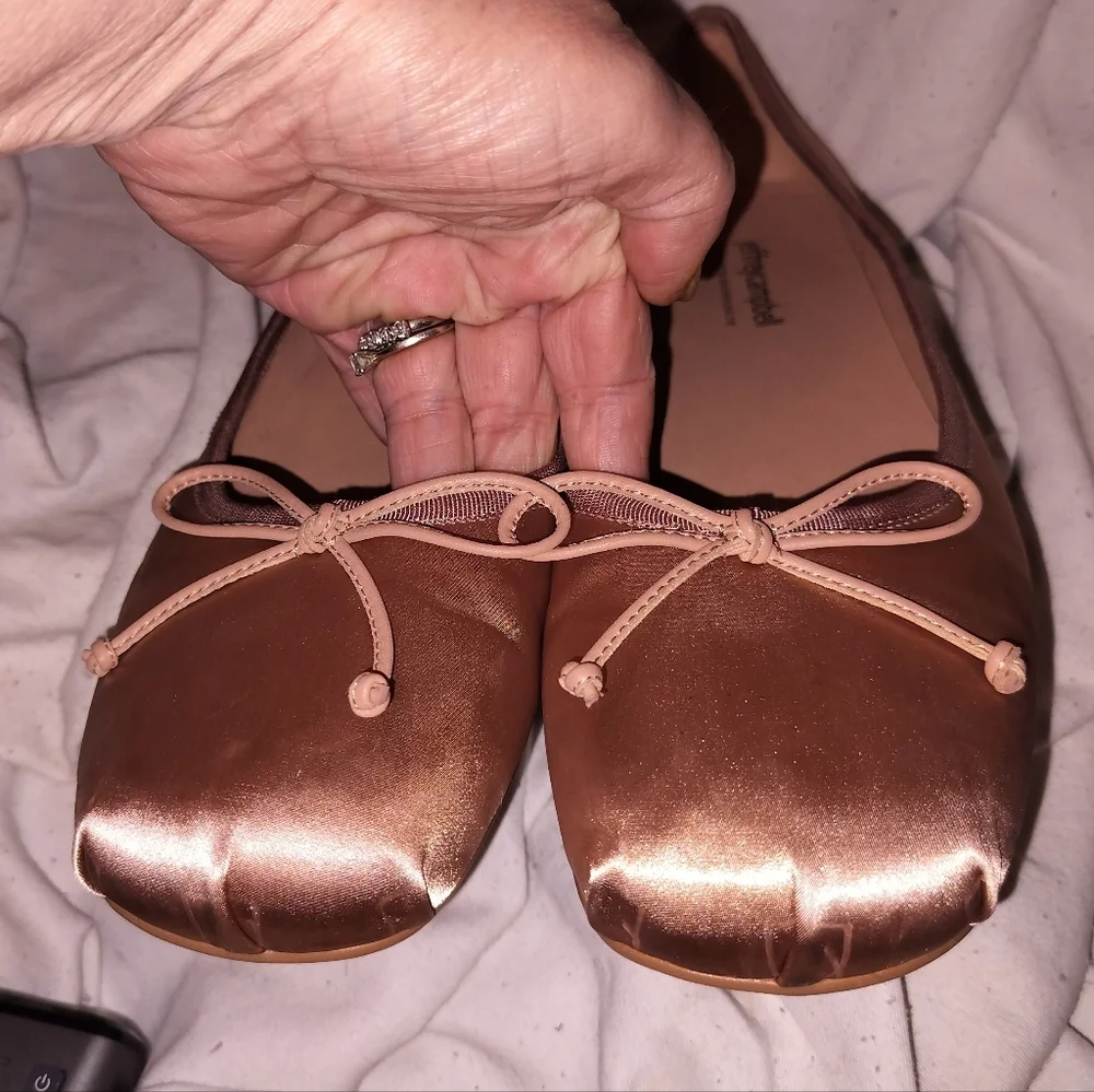 Jeffrey Campbell x Anthropologie Tutu Blush satin ballet flats. Sz 11 - Picture 6 of 9